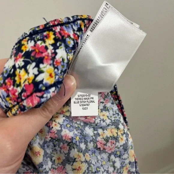 Old Navy Tiered Ditsy Floral Maxi Midi Skirt Sz M Tall Prairiecore Cottagecore - Picture 4 of 13